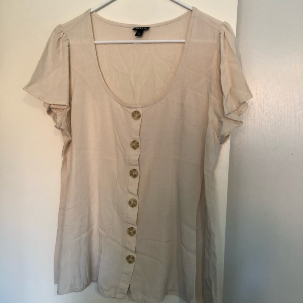 Beige top with button detail